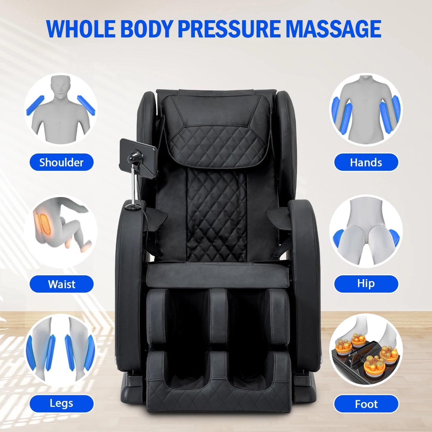 Electric massage chair full body airbags Reclining Shiatsu kneading Automatic Heating Zero Gravity Massage Chair Foot Roller