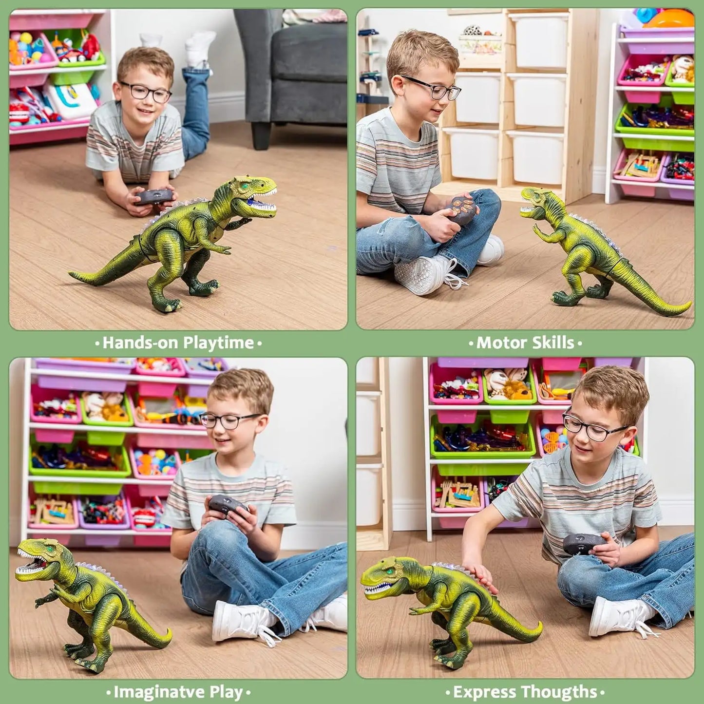 Joyfy Remote Control Walking Dinosaur Toy With Light And Sound