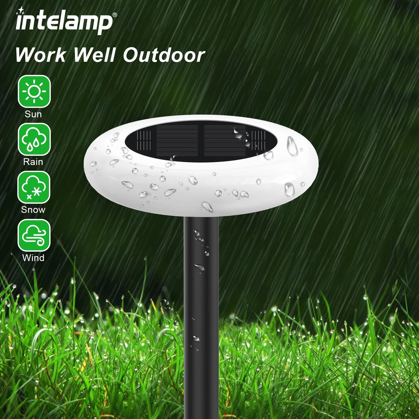 intelamp Colorful 2 Pack 6 Pack Solar Lights Outdoor Lawn Lights Pathway Lights Garden Lights For Landscape Walkway Patio Yard