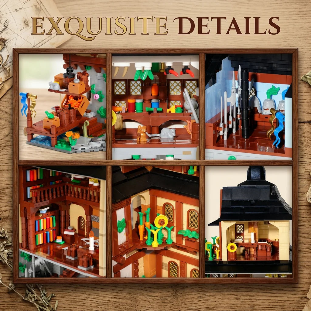 Barweer Medieval Europe Towns Building Blocks Set Compatible With Lego