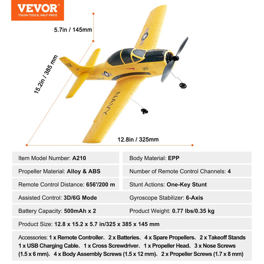 RC Plane 2.4G 4CH Remote Control Airplane With Gyro Stabilizer
