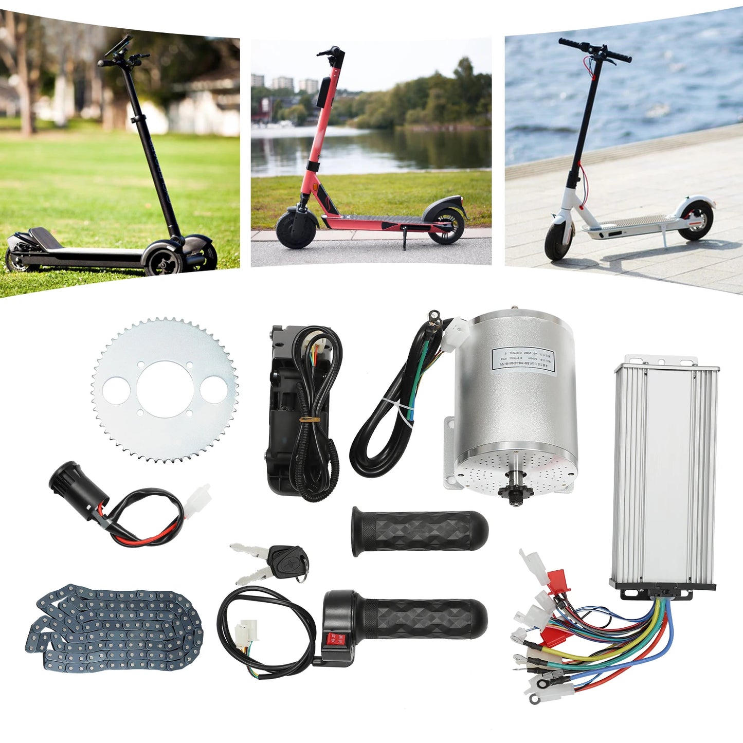 Brushless 48-72V 3000W Motor Kit With Controller And Throttle