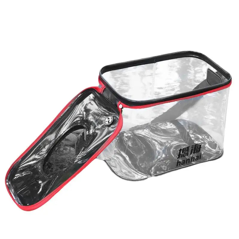 Foldable Transparent Fishing Bucket EVA Fish Bucket 20L Live Fishing Bait Storage Bag With Breathable Hoel Camping Water Bag
