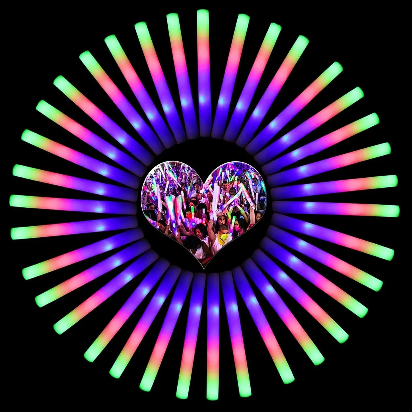 110pcs LED Foam Glow Sticks Glow Party Supply with 3 Modes Falshing Stick for Wedding for Birthday Concert Halloween Christmas