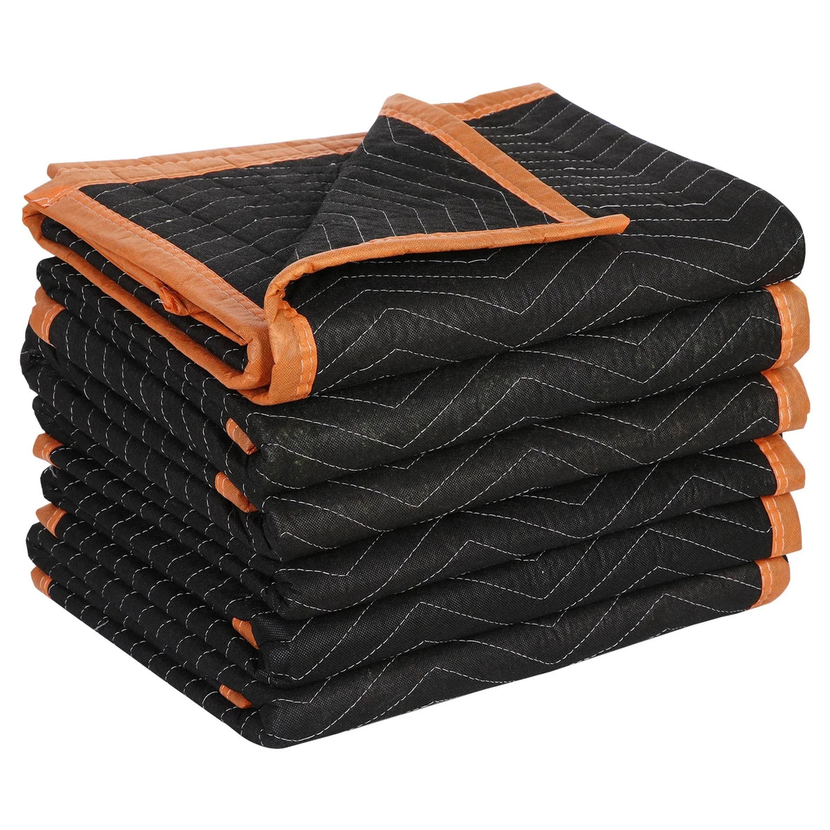 6 Pack Moving Blankets Quilted 40" x 72" Shipping Furniture Pads Black