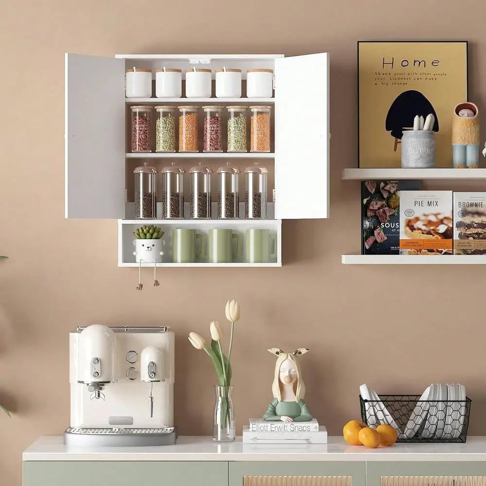 Wood Over Toilet Bathroom Cabinet Storage With 2 Doors And Adjustable Shelves