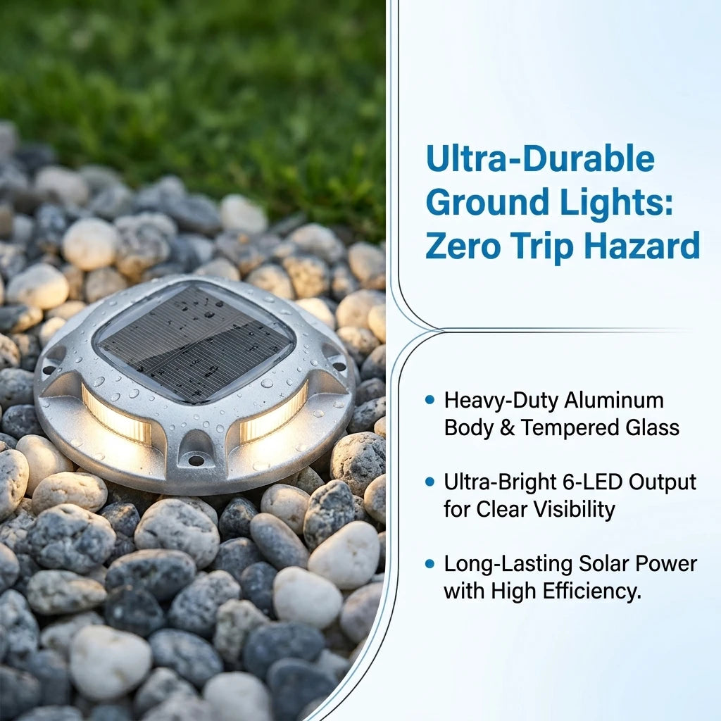 Solar Outdoor Torch And LED Ground Lights For Garden Pathways