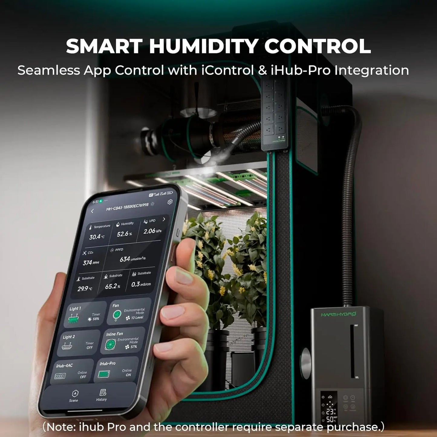 Plant Humidifier For Grow Tent With Ultrasonic Humidity And Timer