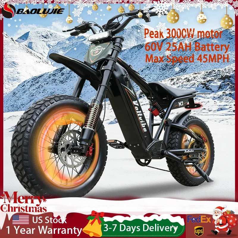 Baolujie Moto Electric Bicycle 1500 3000 5000W Peak