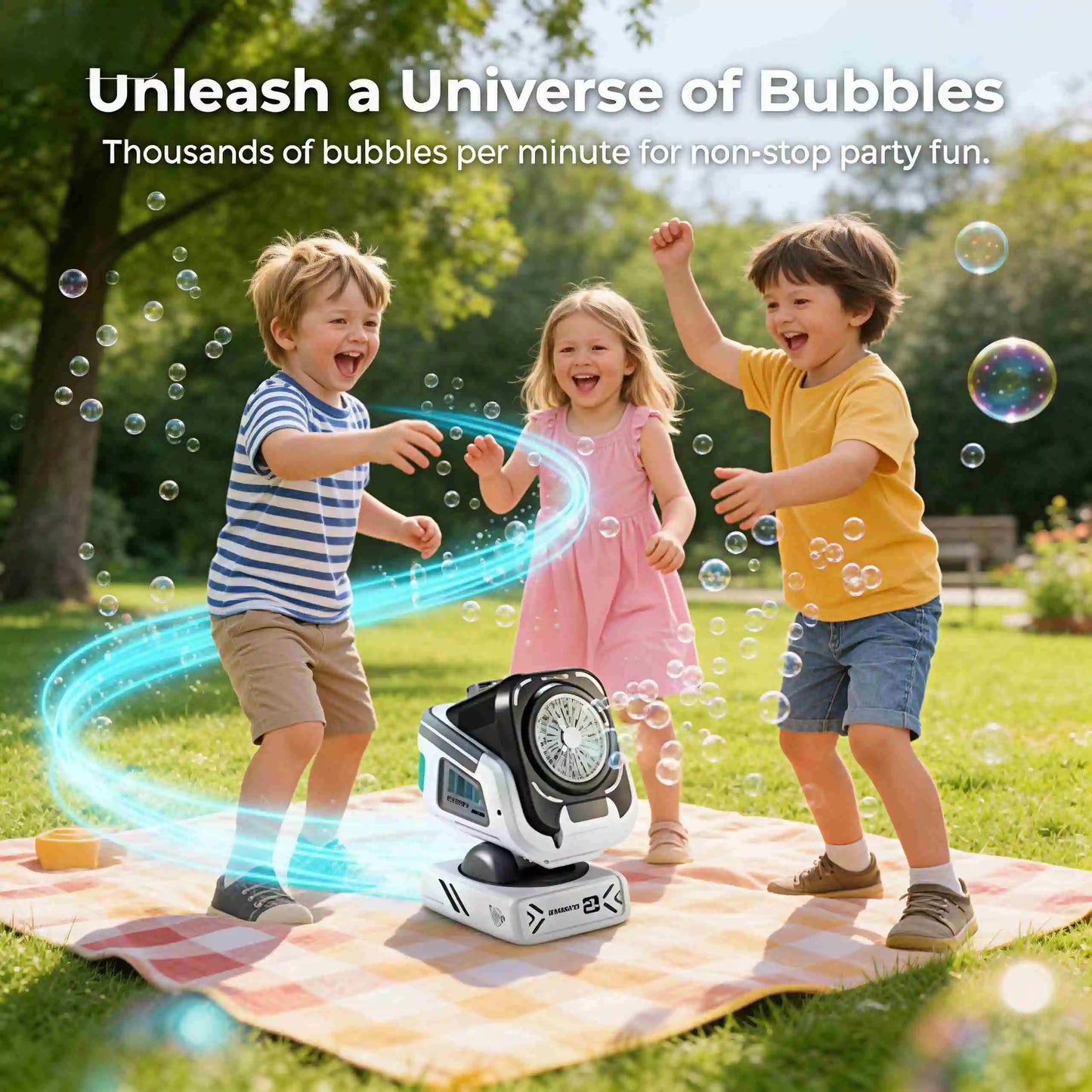 Upgraded Bubble Machine With Remote Control And Rechargeable Battery