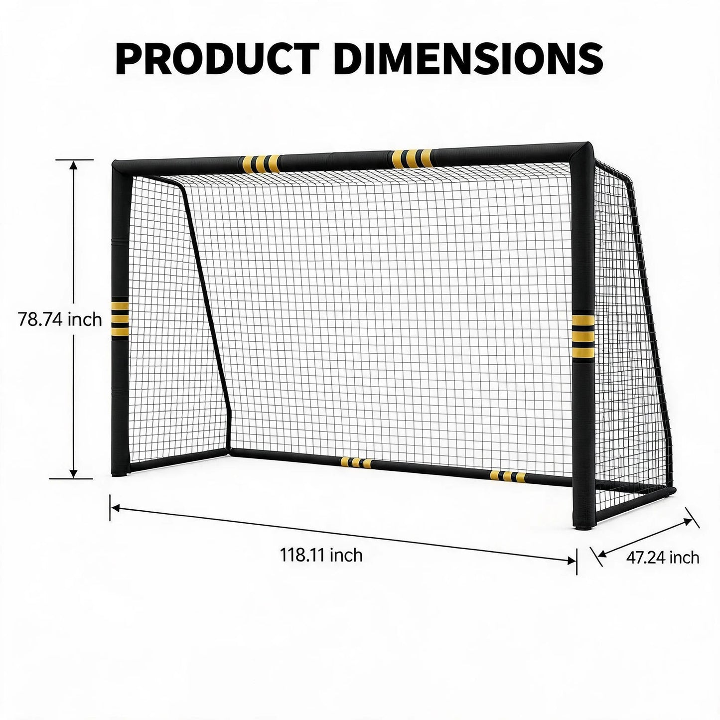 HiMISS Heavy Duty Galvanized Steel Backyard Soccer Goal Set