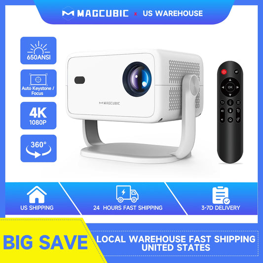 Magcubic 4K Projector Auto Focus Keystone Android 11 WiFi6