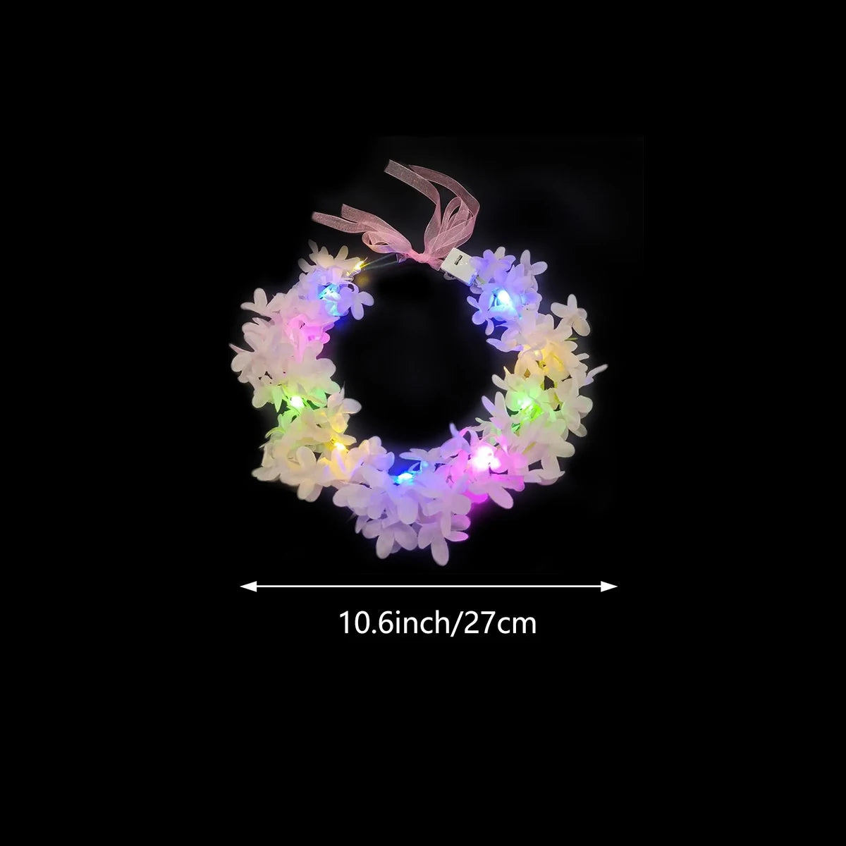 30pcs LED Light-Up Flower Crown Forest Headband, Christmas Festival Glow Neon Party Birthday Women's Light-Up Headwear