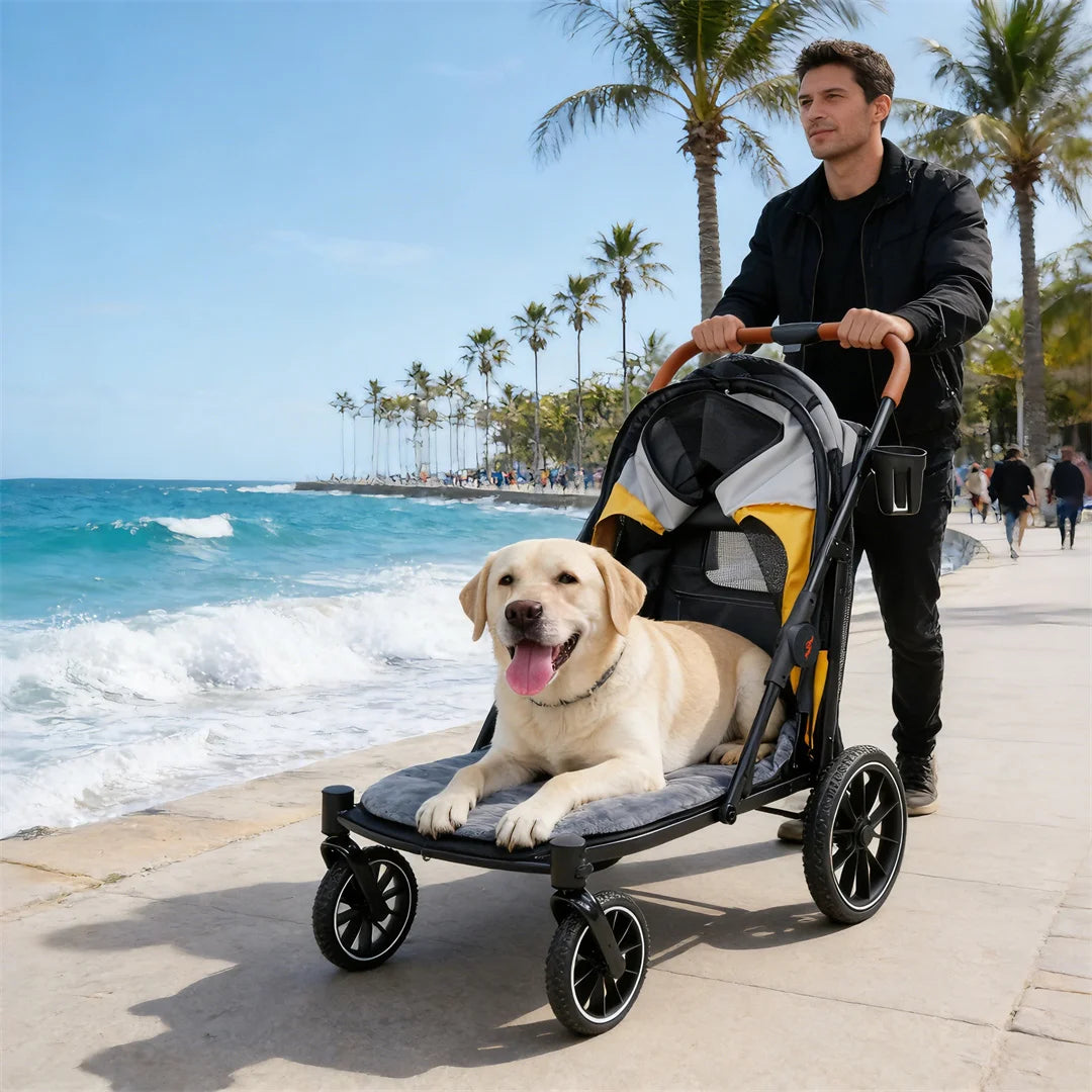 Portable Large Dog Stroller With One Click Folding And Storage