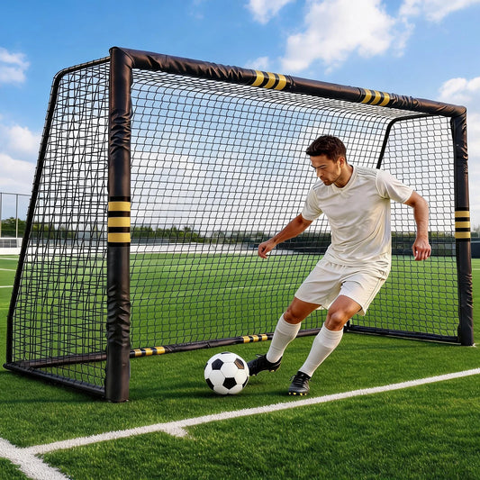 HiMISS Heavy Duty Galvanized Steel Backyard Soccer Goal Set