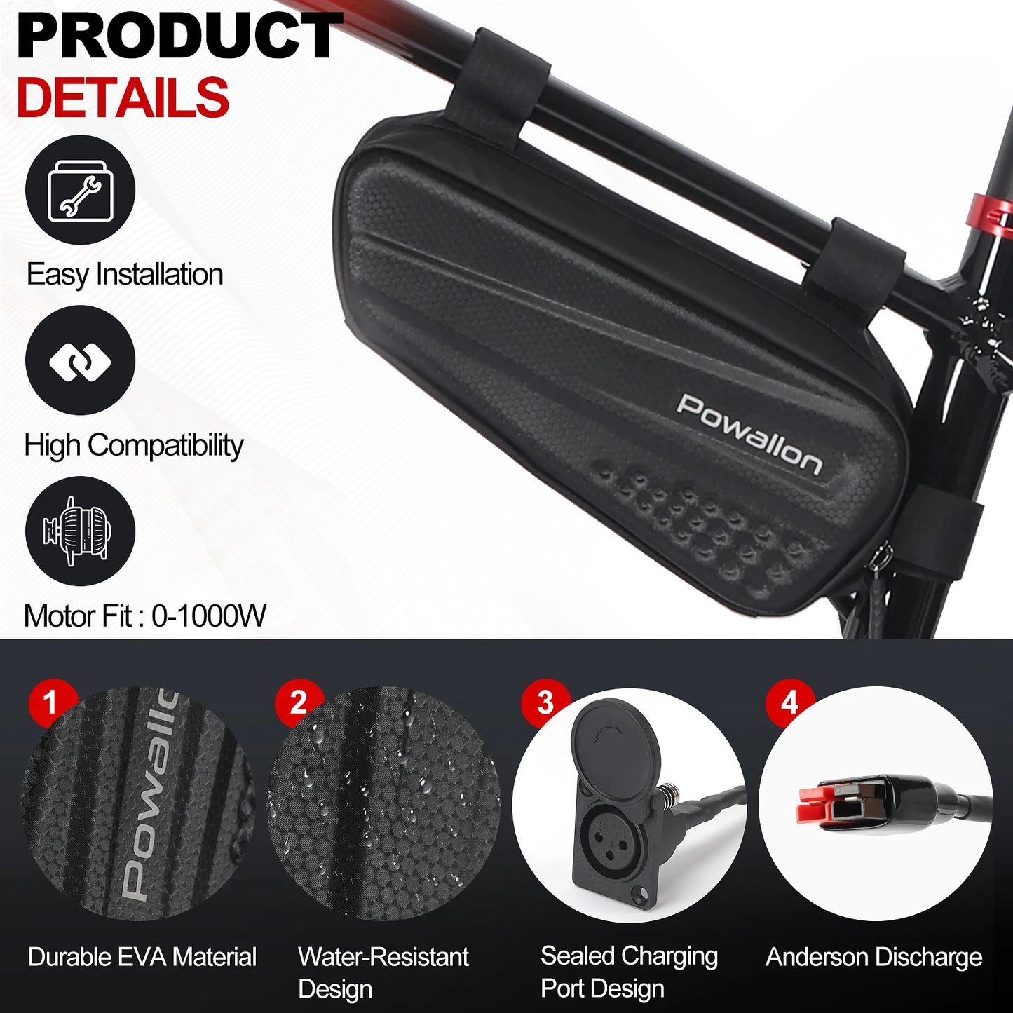 Ebike Triangle Battery 48V 10Ah 20Ah Waterproof Case