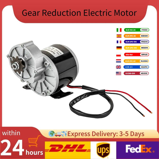 MY1016Z 250W 12V Gear Reduction Brushed DC Motor EBikes Scooters
