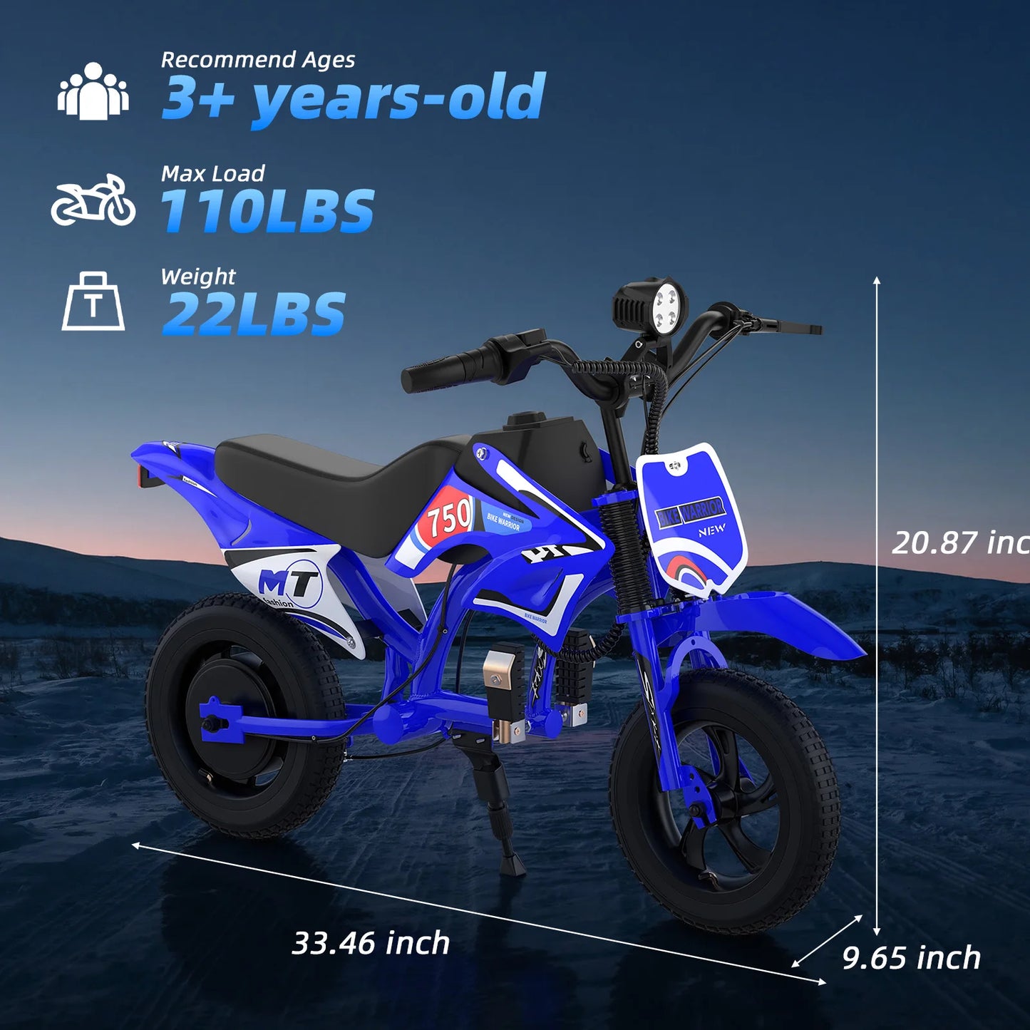 AOVOPRO 25V Electric Dirt Bike 200W Kids Electric Motorcycle