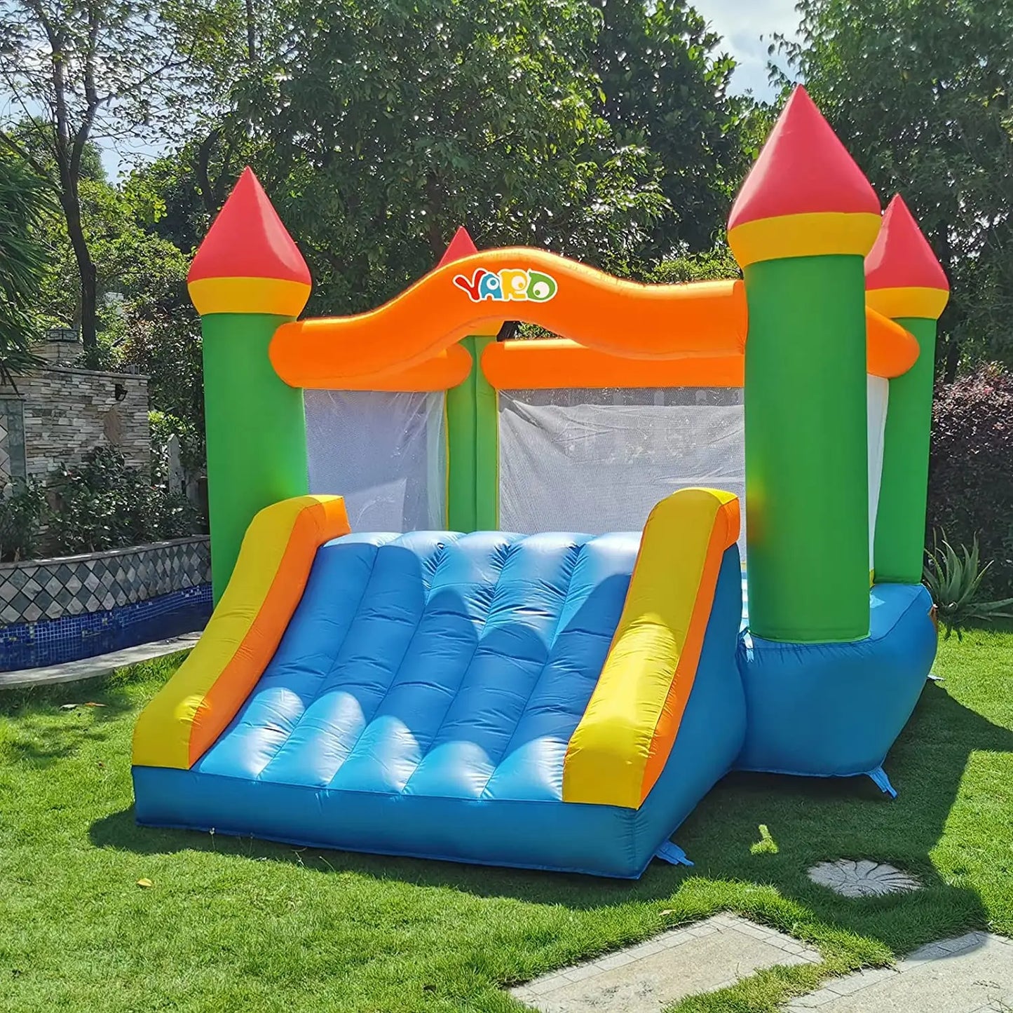 NONEDesign Yard Inflatable Bounce House With Slide For Kids