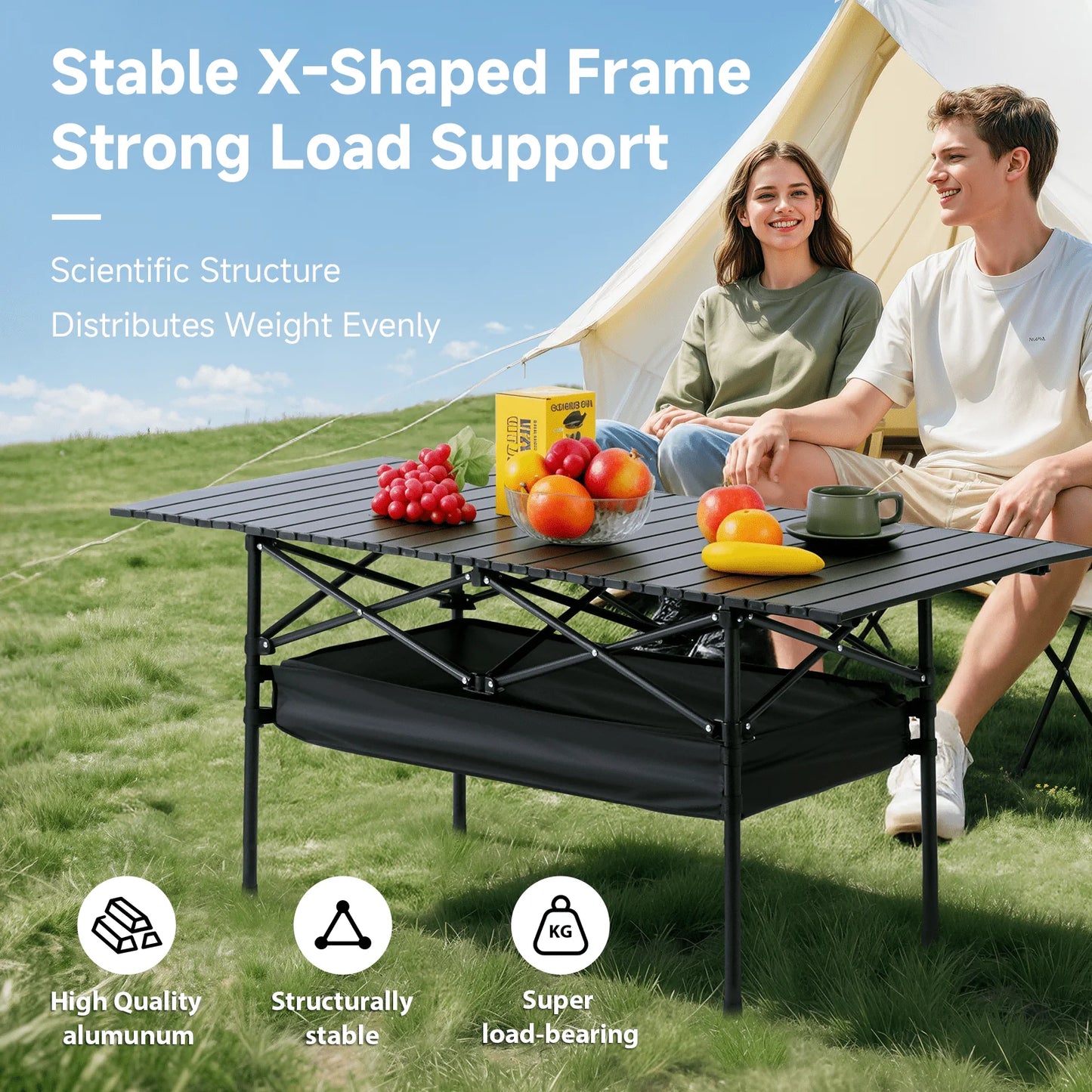 Lightweight Folding Aluminum Camping Table With Carry Bag