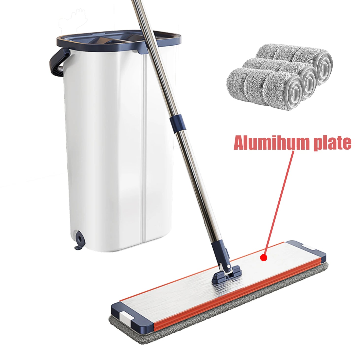 Floor Cleaning Mop With Separate Clean And Dirty Water Bucket