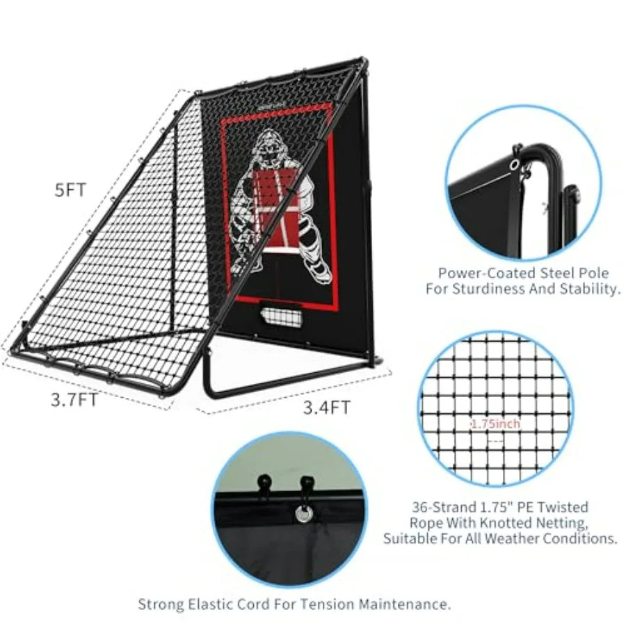 2-In-1 Baseball Pitching Net Trainer With Return Screen Durable Nylon