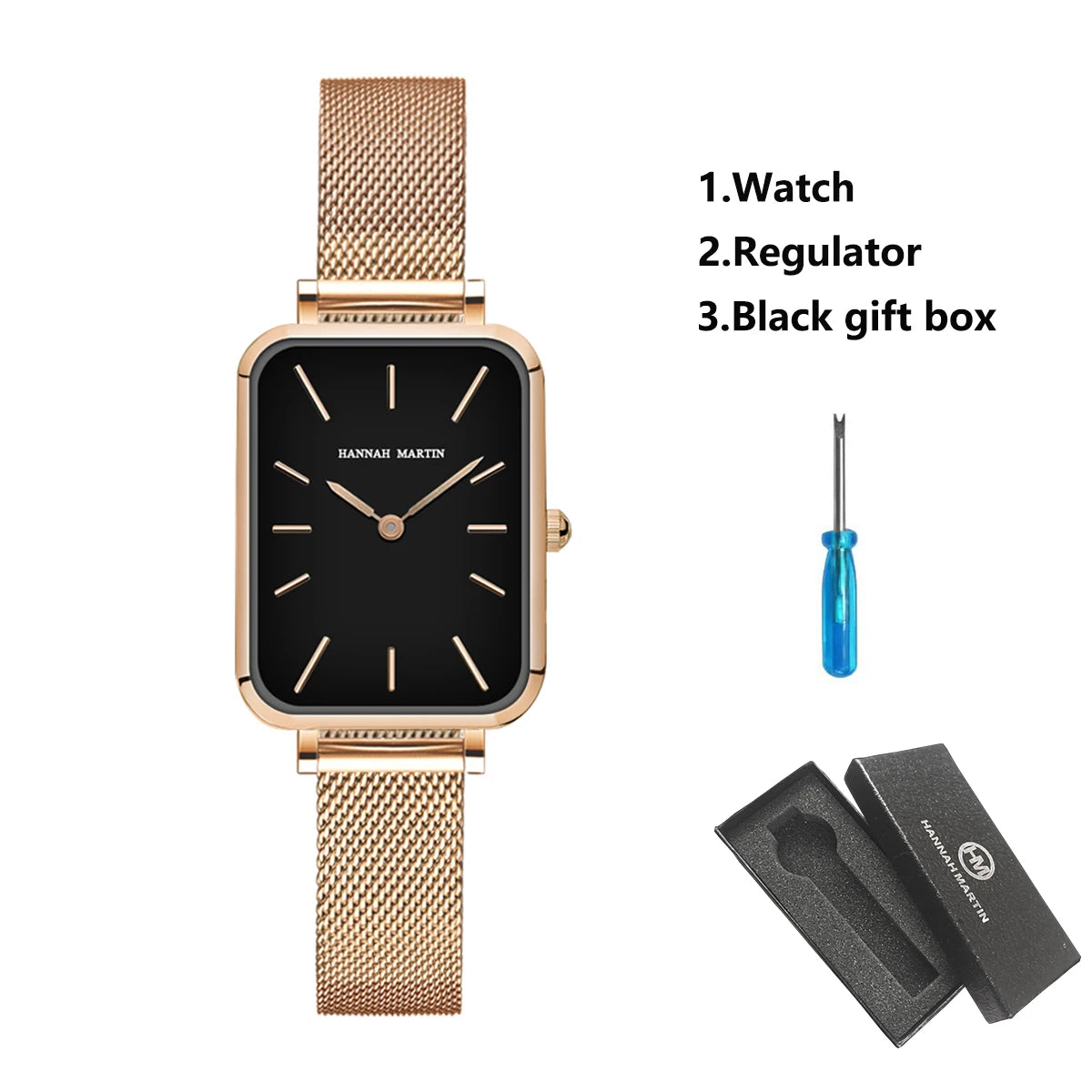 36mm New Women Watches US Local Shipping Rose Gold Black Simple Japan Quartz Ladies Stainless Steel Ultra Thin Waterproof Watch