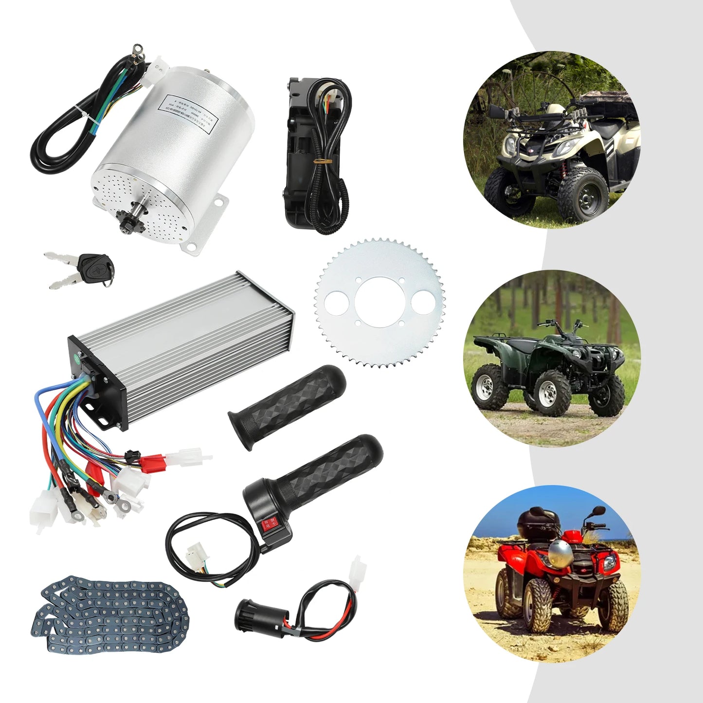Brushless 48-72V 3000W Motor Kit With Controller And Throttle