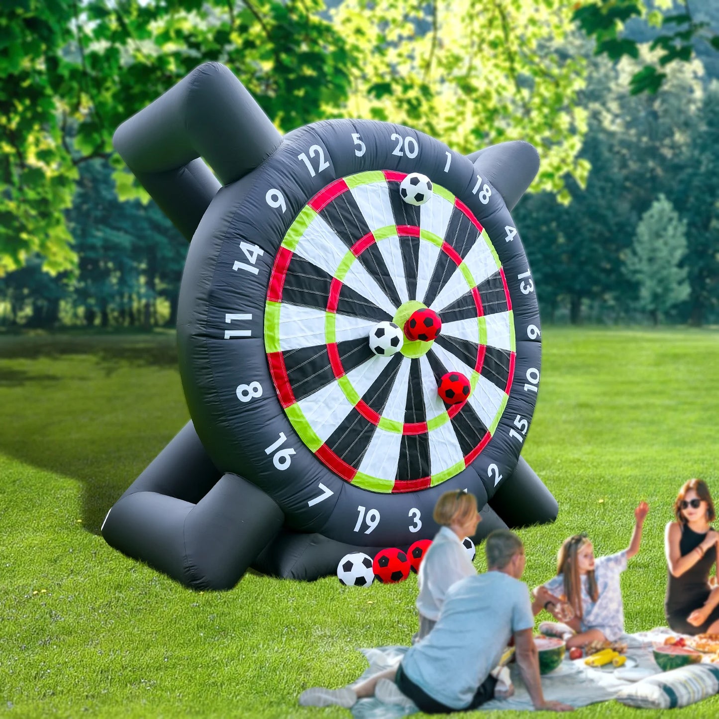 10FT Giant Outdoor Inflatable Soccer Golf Darts Board + 8 Soccer Balls & Blower Football Playground  commercial