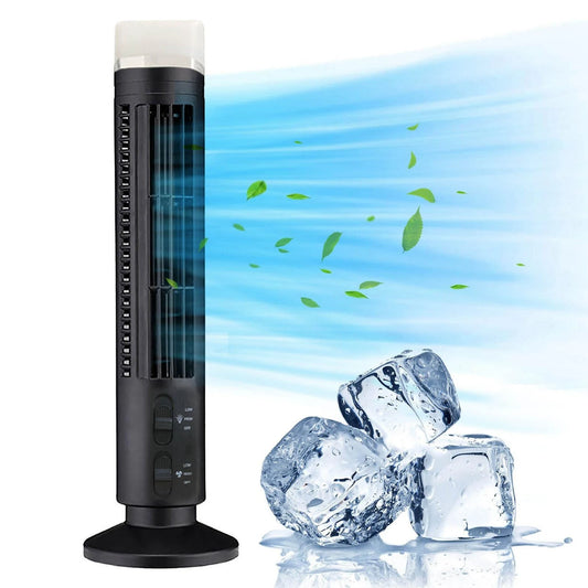 Romellar Bladeless Tower USB Desk Fan With Light Home Office