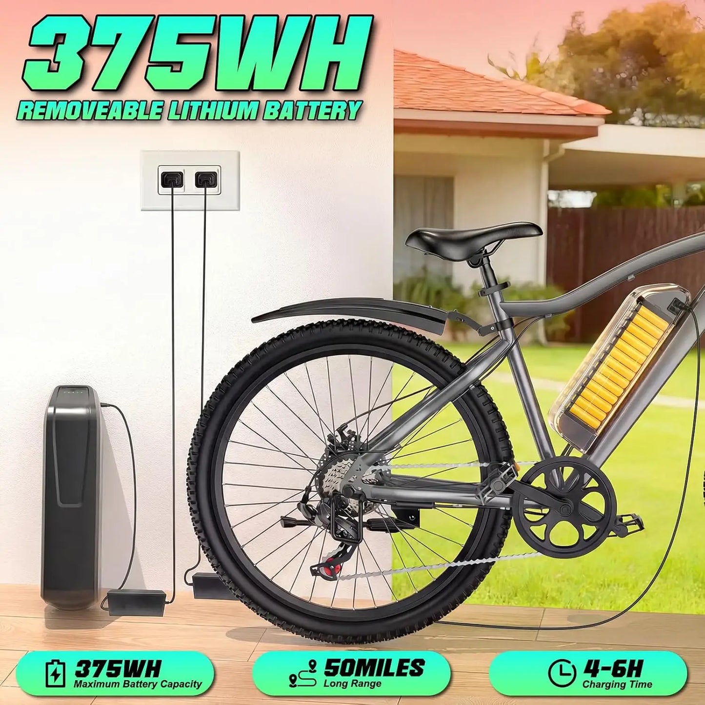 Electric Bike For Adults 7 Speed 25 MPH 720W Motor