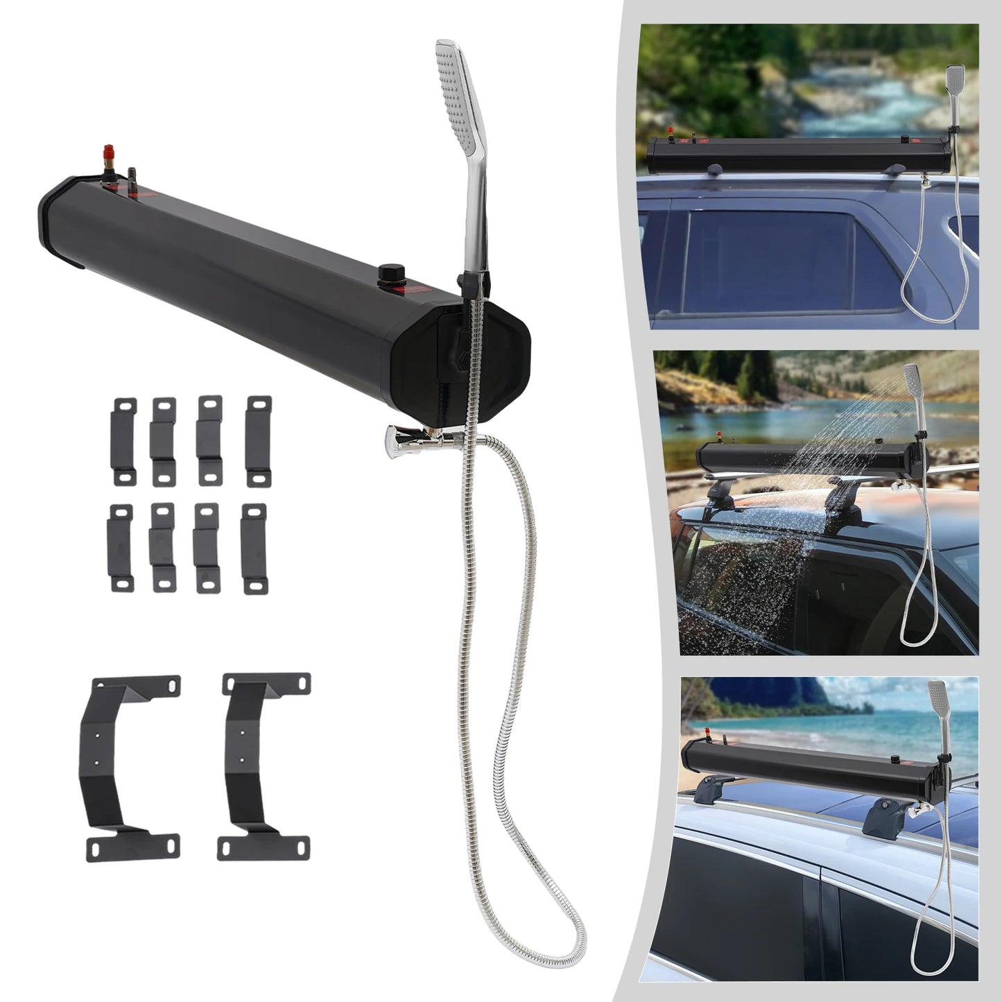 Portable Camping Shower Water Tank Roof Rack Mount