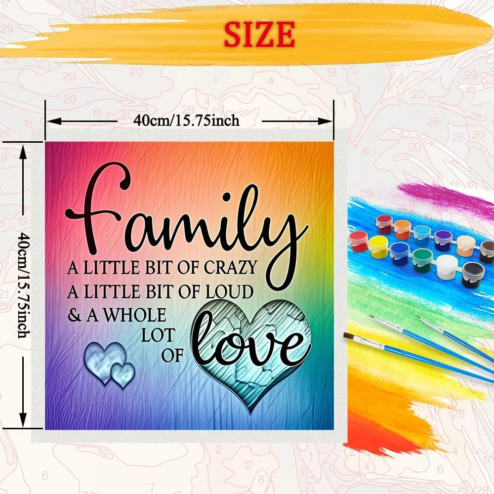 Family Text Love Paint By Numbers For Adult Diy Art Craft Kit HandPainted On Canvas Valentines Gift Home Decor