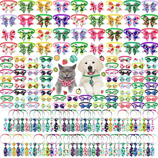 Dog Bow Tie Collars Polyester Adjustable For Pets Grooming