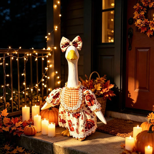 Porch Goose Outfit Outfit Maple Leaf Goose Dress With Goose Thanksgiving Outfit Maple Leaf Print Professional