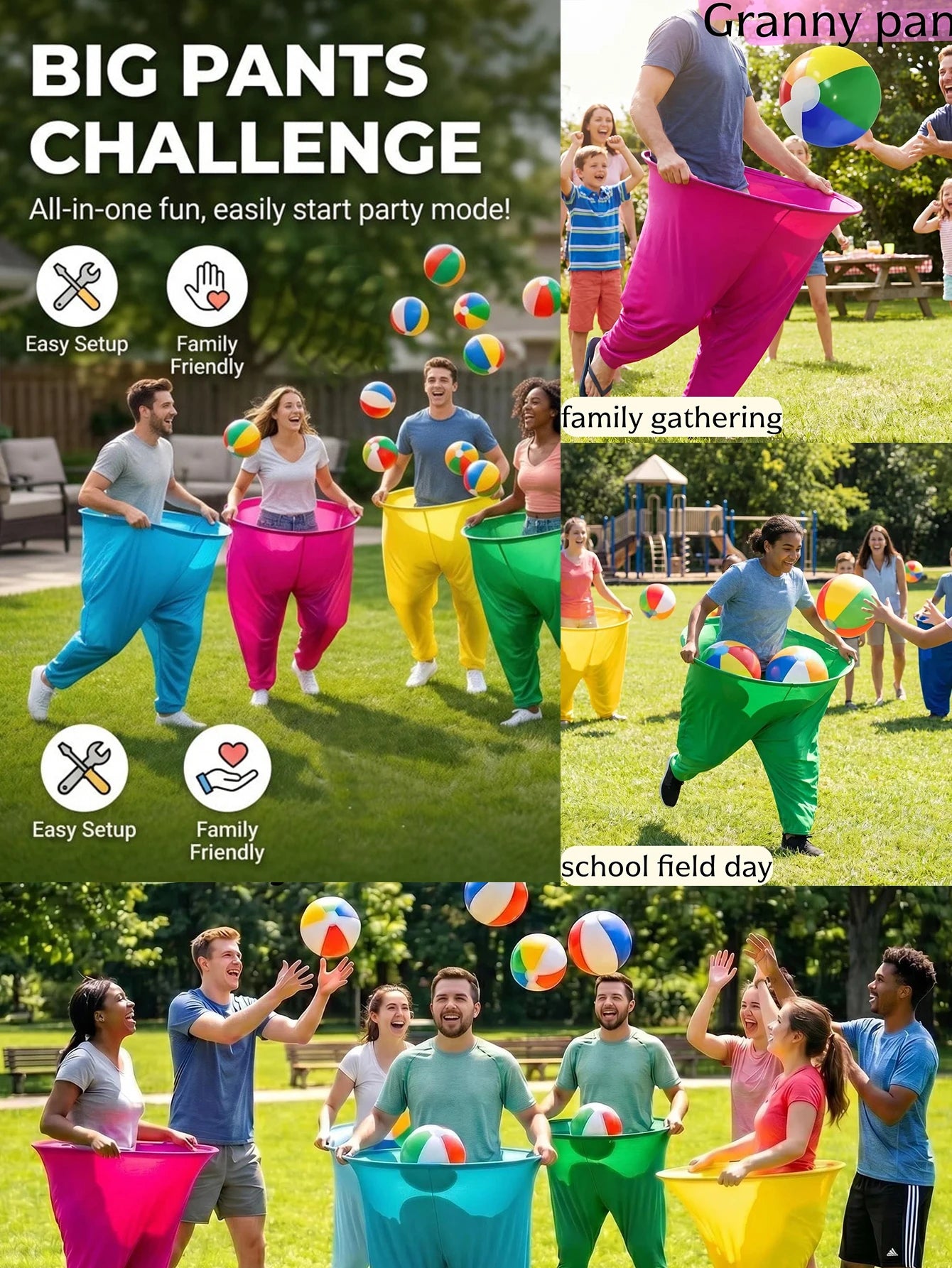 12pcs Set of Fun Grandma Pants Throwing Games, Suitable for Parties and Backyard Family Interactive Game Sets, Grandma Pants Throwing Games, Suitable for Outdoor Party Games, Family Interactive Toys, Playroom Activities, Suit