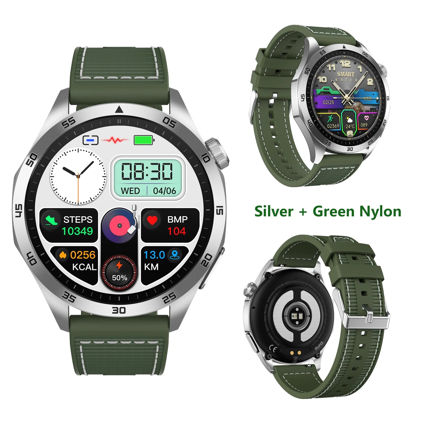 ECG PPG Health Smartwatch Blood Pressure Oxygen Tracking Bluetooth Calls