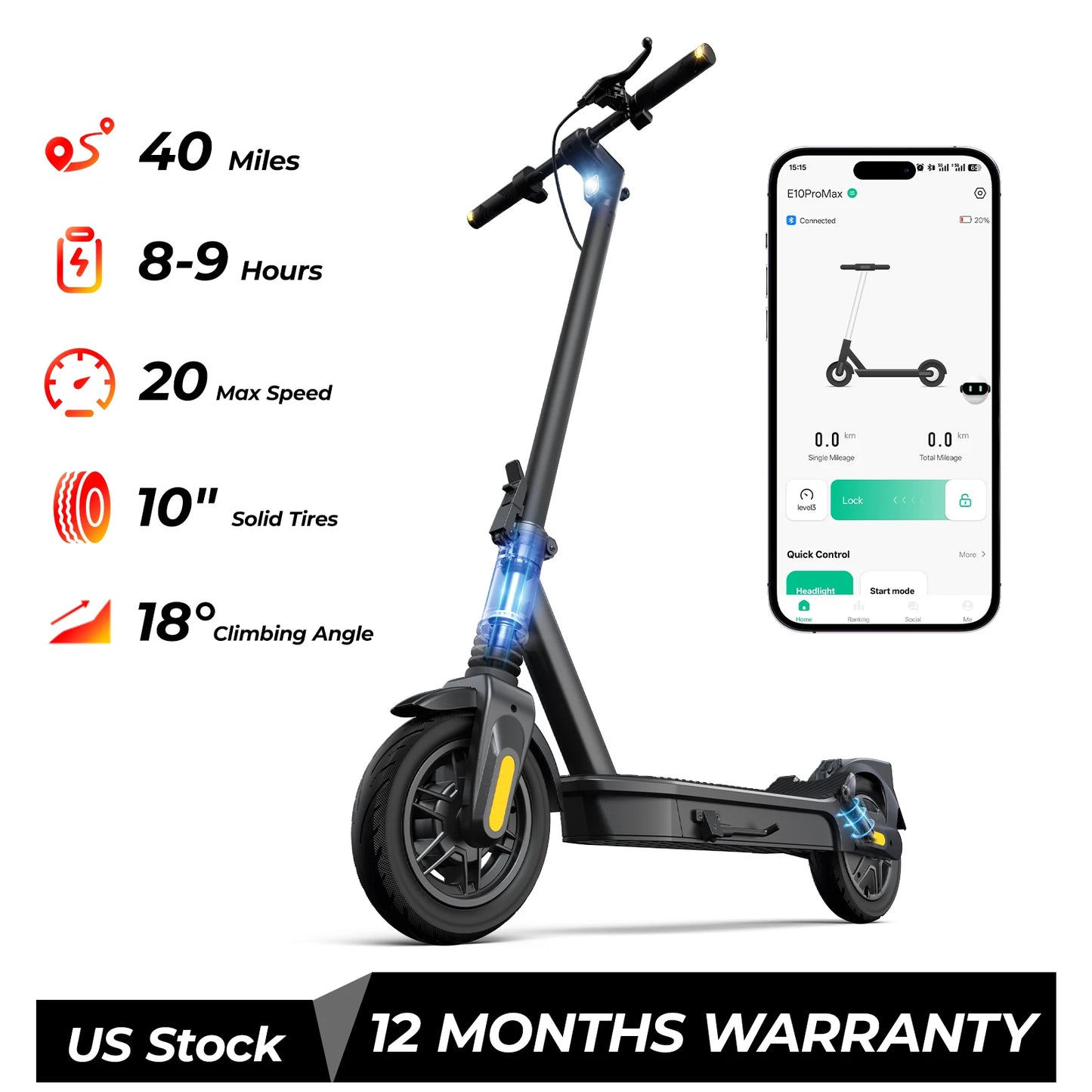 High Speed Foldable Electric Scooter 500W With App Control
