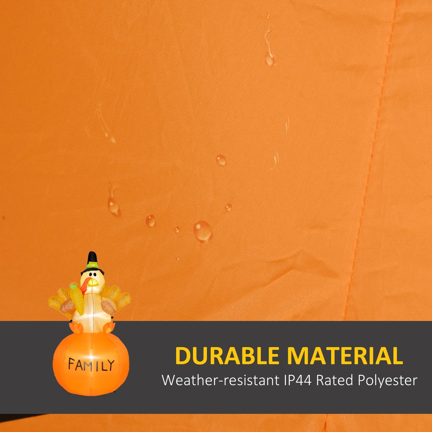 4.9ft Inflatable Thanksgiving Decoration Turkey, Blow Up Outdoor LED Yard Display, Waterproof