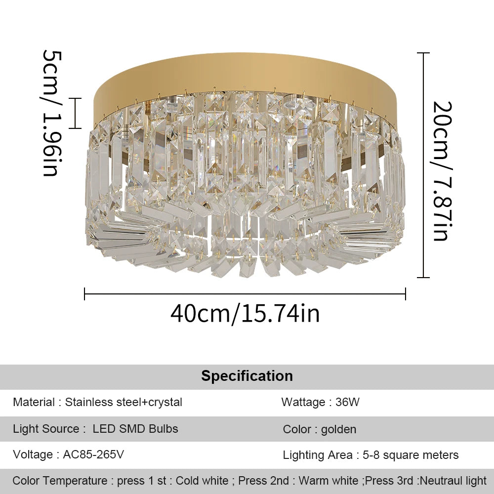 VETRULUS Crystal Ceiling Light Lux Modern Chandelier For Living Room
