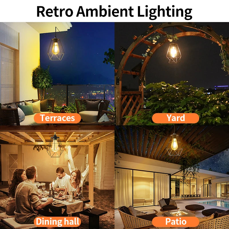 Intelamp Solar Hanging Pendant Lights for Indoor and Outdoor Spaces