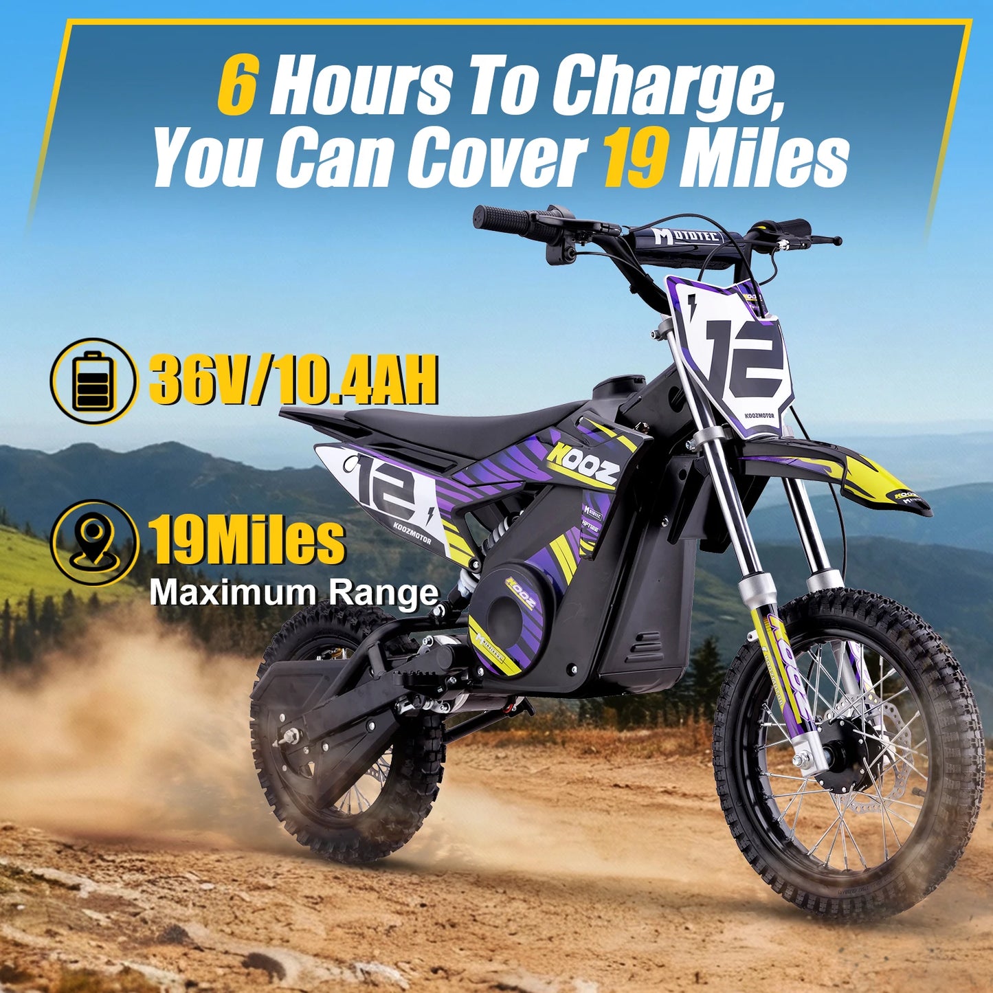 KOOZ HP112E Pro 36V 1000W Electric Dirt Bike For Kids