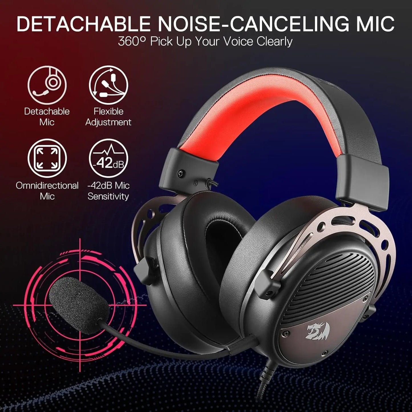 Redragon H730 USB Wired Gaming Headset With 360 Degree Sound