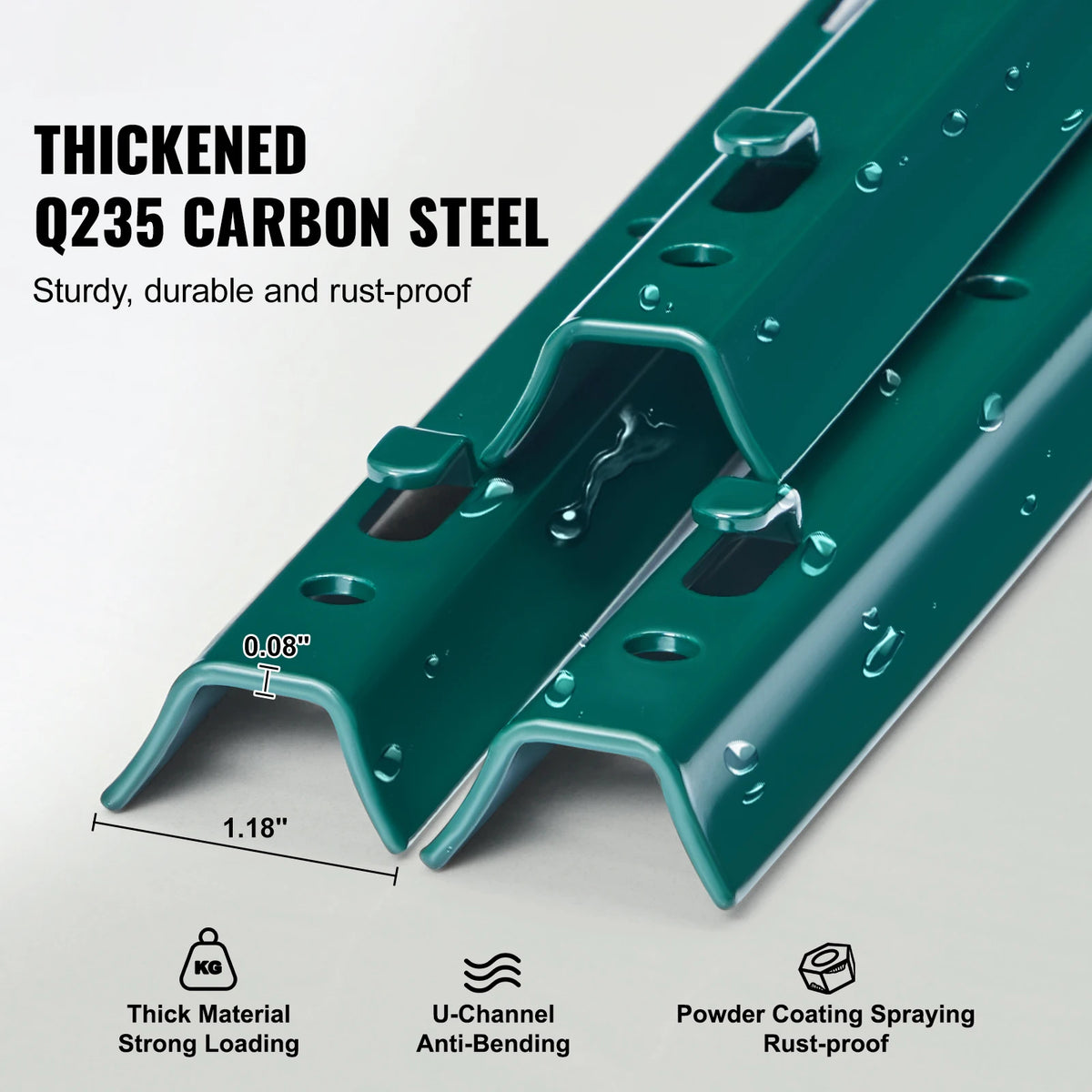 SucceBuy Heavy Duty Steel T-Post Fence Stakes for Outdoor Fencing