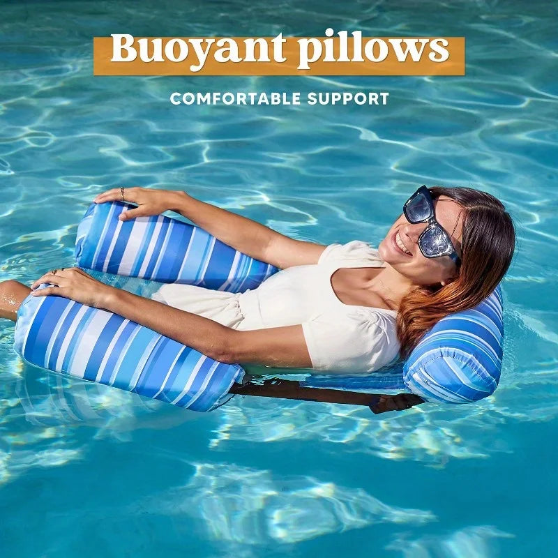 Joyfy Inflatable Pool Floats Adult Two Pack Lounge Chairs
