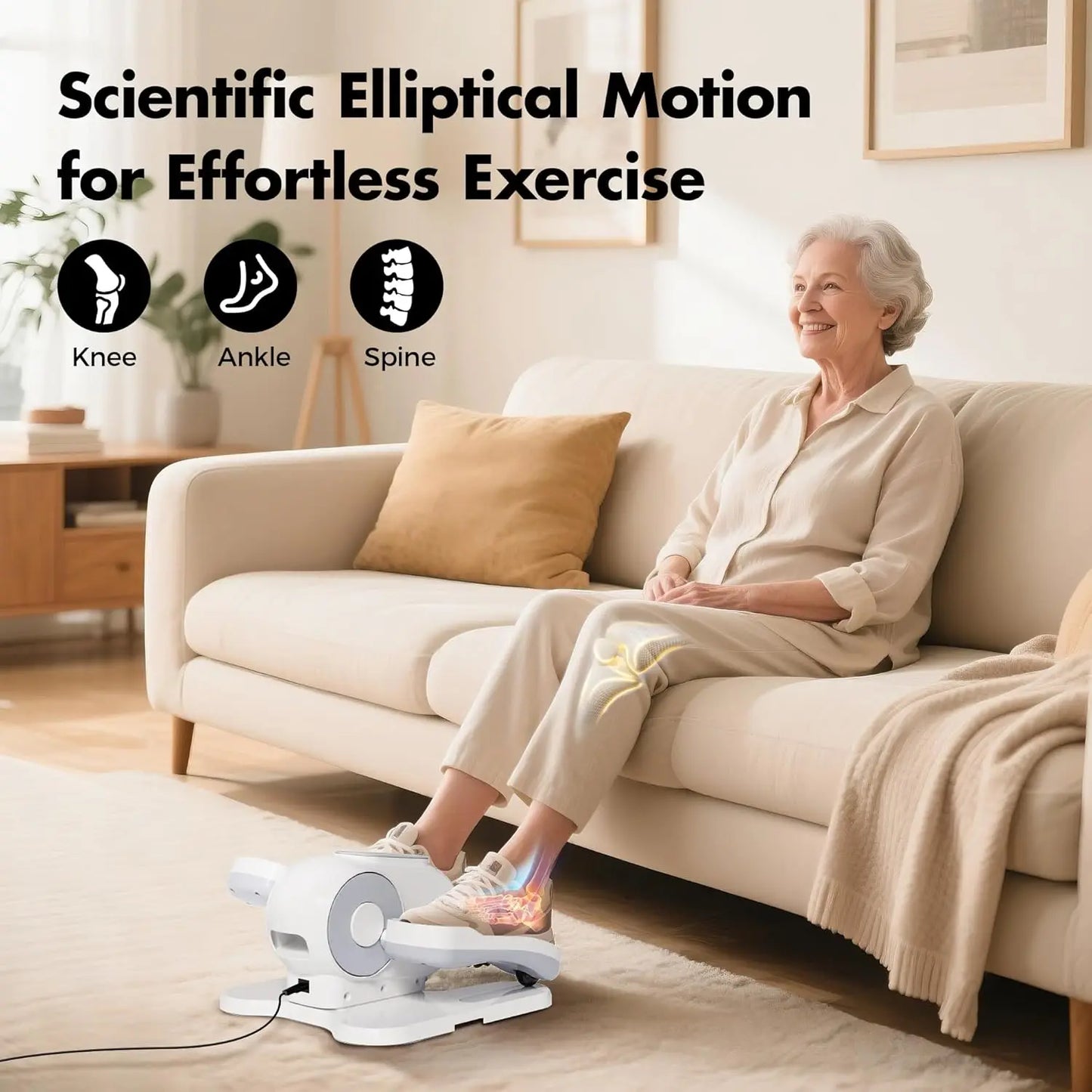 Under Desk Elliptical Machine With Remote Control For Office Use