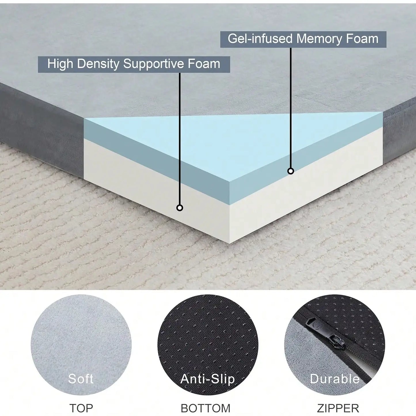 Waterproof Memory Foam Camping Sleeping Pad With Carry Bag
