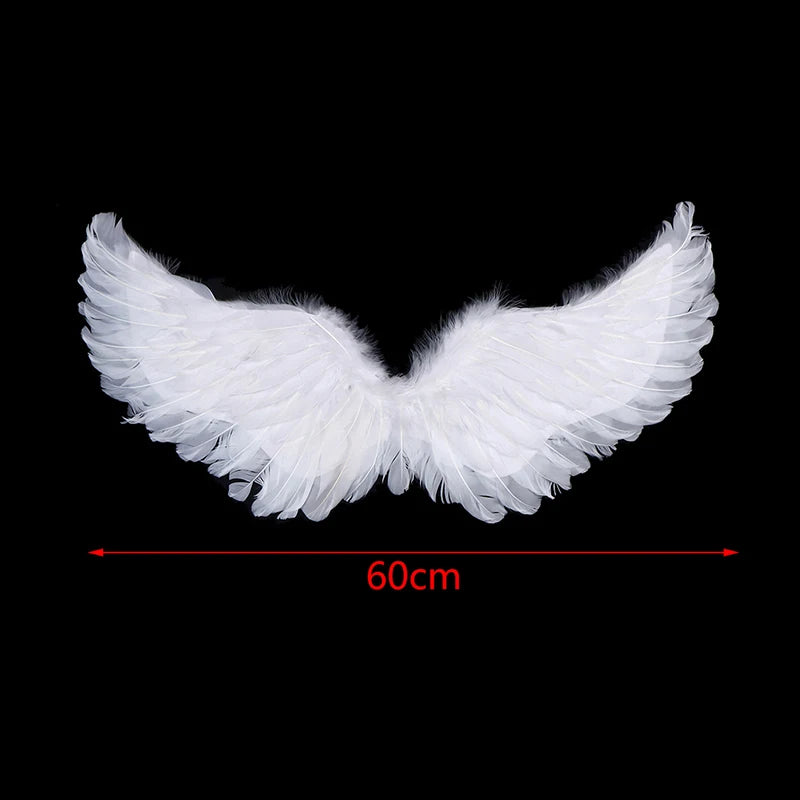 1Pc Kids Adult Party Swallow White Angel Feather Wings Wands Cosplay Elastic Straps Wedding Birthday Halloween Christmas