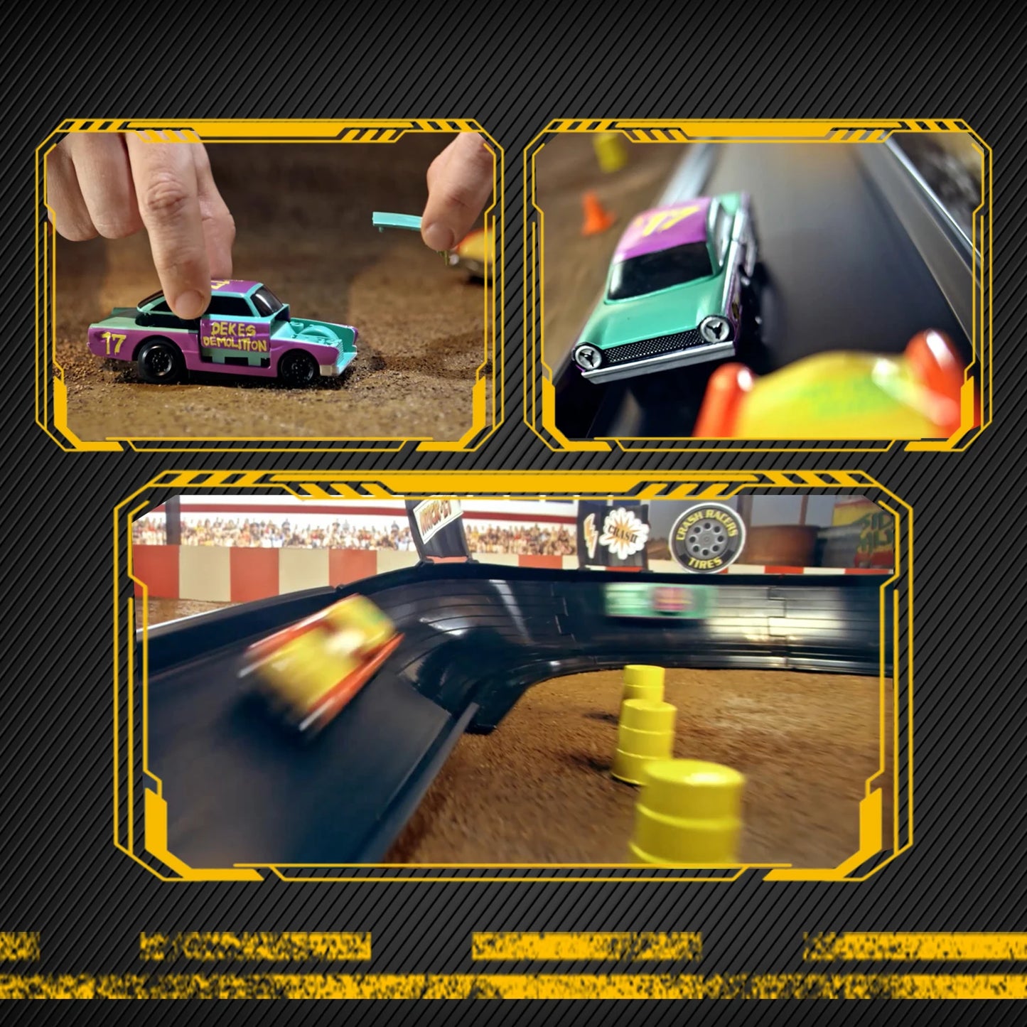 VATOS CRASH RACERS Track Speed Collision Racing Car Set Rechargeable Cars The Fast and The Furious Racing Toys Gifts Kids Game