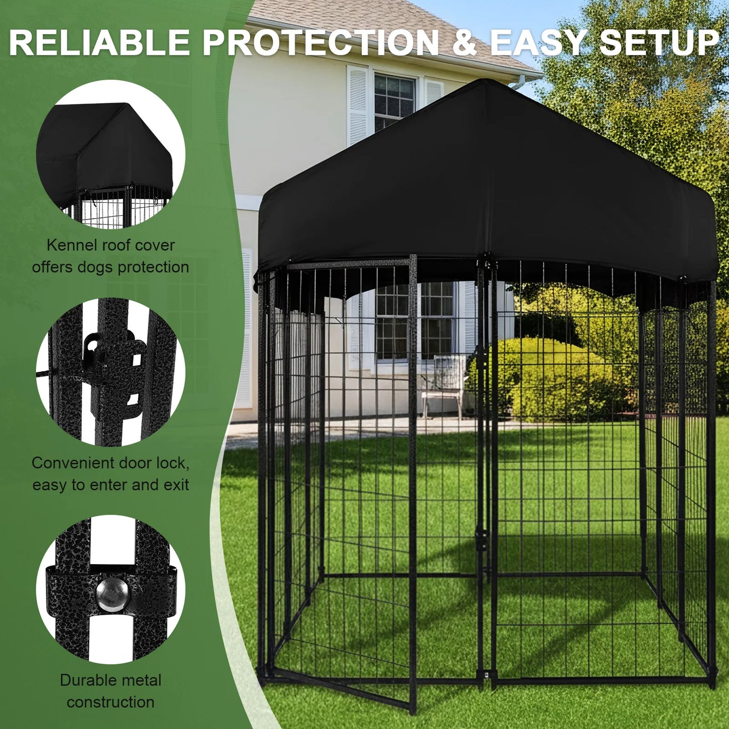Outdoor Wire Crate Kennel Heavy Duty Welded Steel Dog Playpen